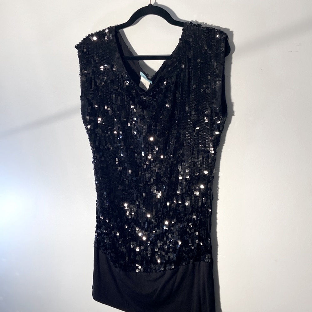 Vintage Marciano black sequin mini dress